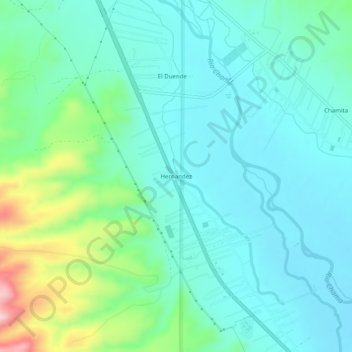 Hernandez topographic map, elevation, terrain