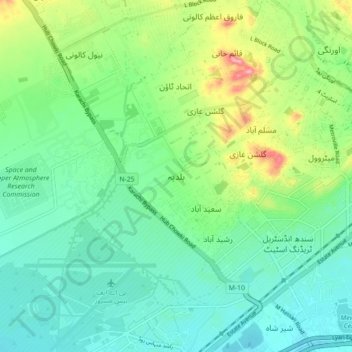 Baldia topographic map, elevation, terrain