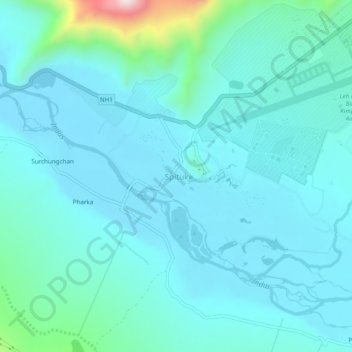 Spituk topographic map, elevation, terrain