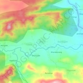 Koa topographic map, elevation, terrain