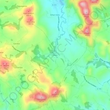 Habia topographic map, elevation, terrain