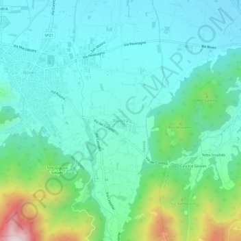 Rivoira topographic map, elevation, terrain