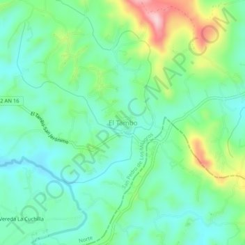 El Tambo topographic map, elevation, terrain