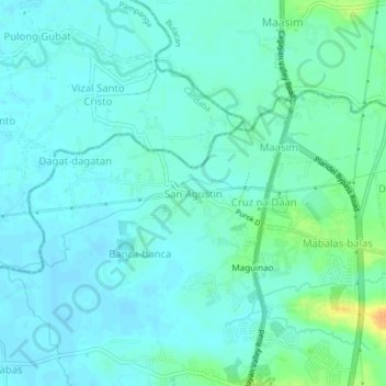 San Agustin topographic map, elevation, terrain
