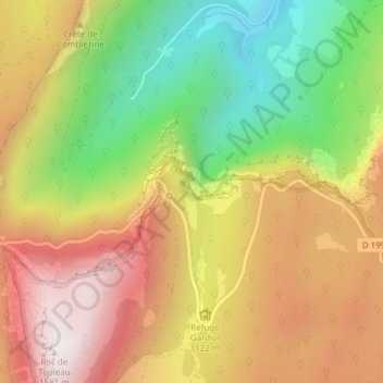 Saut de la Truite topographic map, elevation, terrain