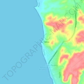 Punta Las Peñitas topographic map, elevation, terrain