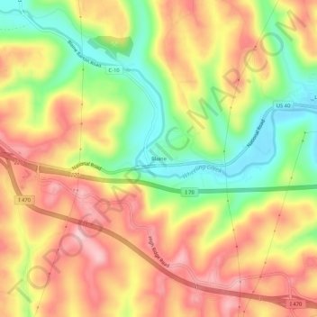 Blaine topographic map, elevation, terrain
