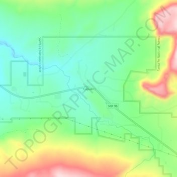 Capulin topographic map, elevation, terrain