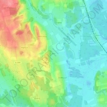 Bach topographic map, elevation, terrain