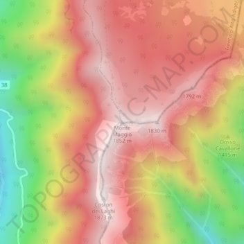 Monte Maggio topographic map, elevation, terrain