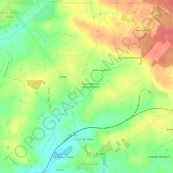 Froid Fonds topographic map, elevation, terrain