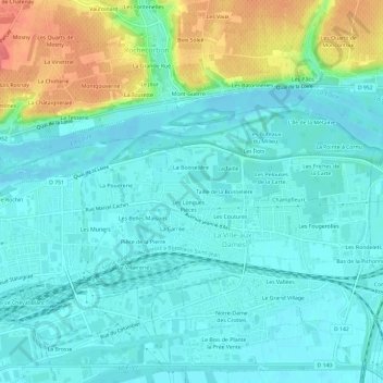 La Grosse Chaintre topographic map, elevation, terrain