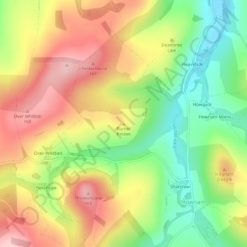 Burnet Knowe topographic map, elevation, terrain
