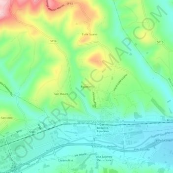 Ripattoni topographic map, elevation, terrain