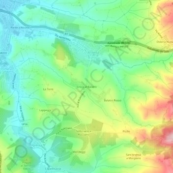 Croce al Balatro topographic map, elevation, terrain