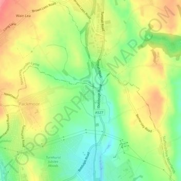 Brindley Ford topographic map, elevation, terrain