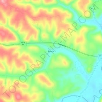 Beechy topographic map, elevation, terrain