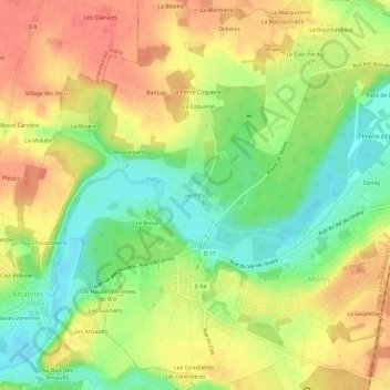 Les Pâtis topographic map, elevation, terrain