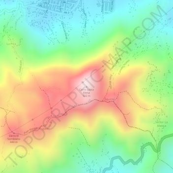 Cerro Santa Elena topographic map, elevation, terrain
