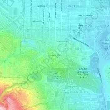 Harbor Hills topographic map, elevation, terrain