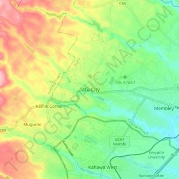 Tatu City topographic map, elevation, terrain