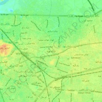 Begampura topographic map, elevation, terrain