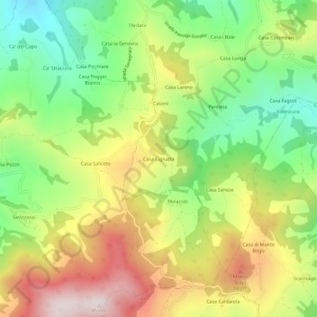 Casa Cignatta topographic map, elevation, terrain