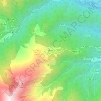 Aquila topographic map, elevation, terrain