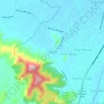 Talang topographic map, elevation, terrain