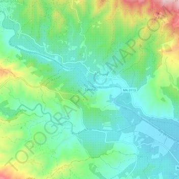 Zorrilla topographic map, elevation, terrain