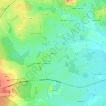 Manaly topographic map, elevation, terrain
