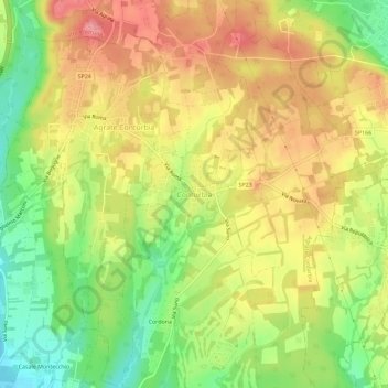 Conturbia topographic map, elevation, terrain
