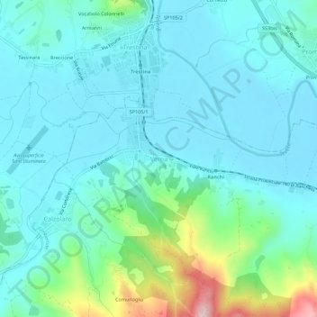 Verna topographic map, elevation, terrain