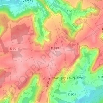Montbérault topographic map, elevation, terrain