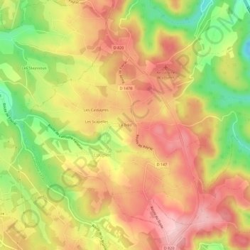 Le Treil topographic map, elevation, terrain
