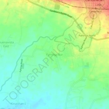 Pahinga Sur topographic map, elevation, terrain