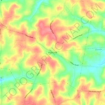 Blackhawk topographic map, elevation, terrain