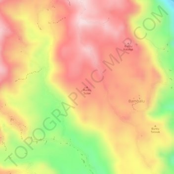Buntu Sulae topographic map, elevation, terrain
