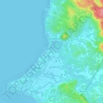 Sabang topographic map, elevation, terrain