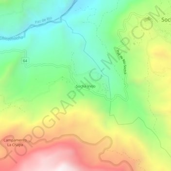 Socha Viejo topographic map, elevation, terrain