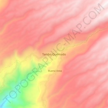 Tambo Quemado topographic map, elevation, terrain