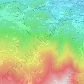 Losa topographic map, elevation, terrain