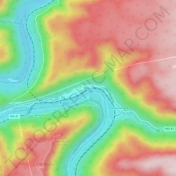 Prince topographic map, elevation, terrain