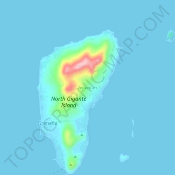 Asluman topographic map, elevation, terrain