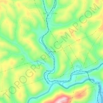 Penn Lee topographic map, elevation, terrain