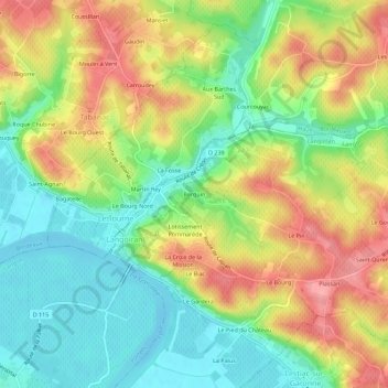 Berquin topographic map, elevation, terrain