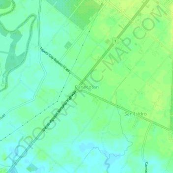 Canocotan topographic map, elevation, terrain