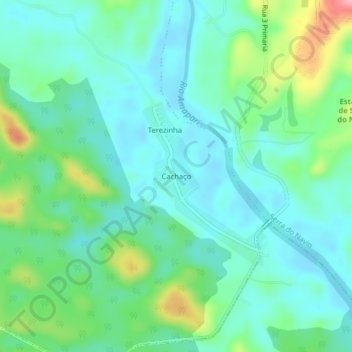 Cachaço topographic map, elevation, terrain
