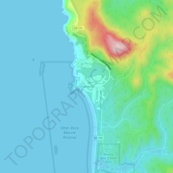 Otter Rock topographic map, elevation, terrain
