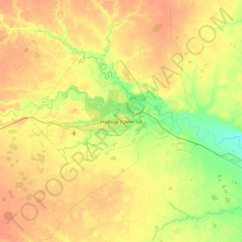 Novy Urengoy topographic map, elevation, terrain